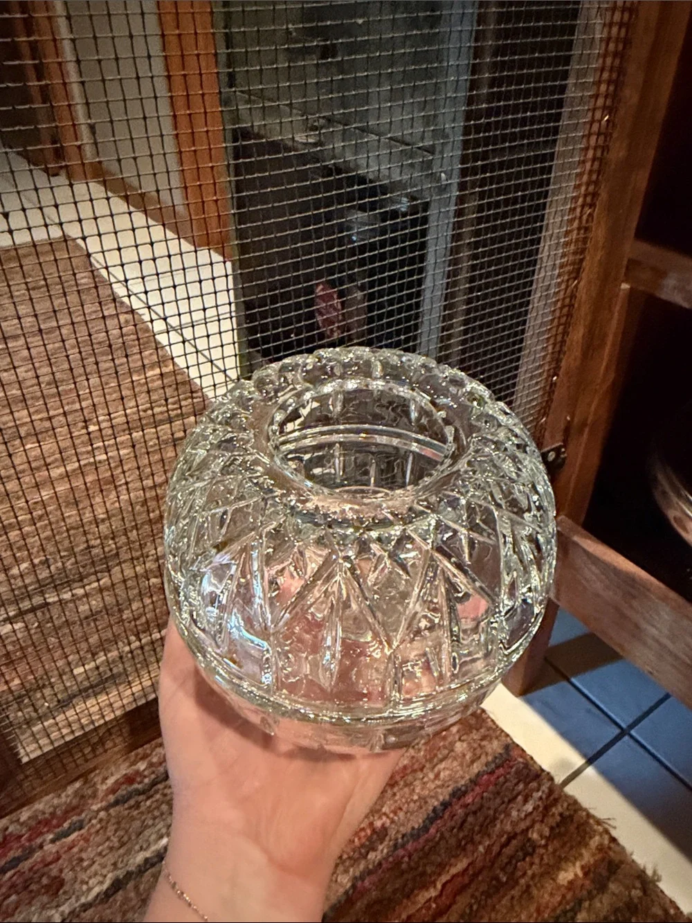 HOMCO PARTY LITE CLEAR GLASS VOTIVE CANDLE FAIRY LAMP MADE IN USA - Picture 2 of 7